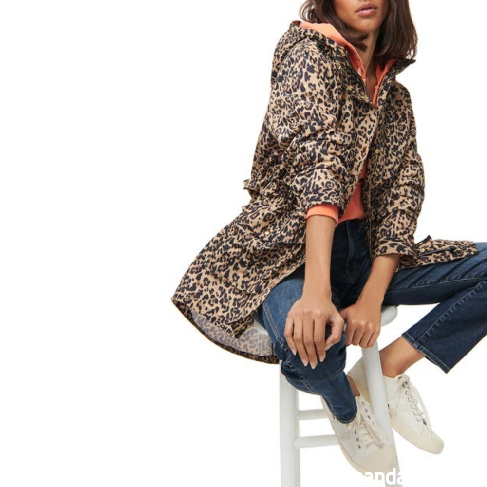 EUC!  J. Crew Leopard Print Jacket with Coral Accents